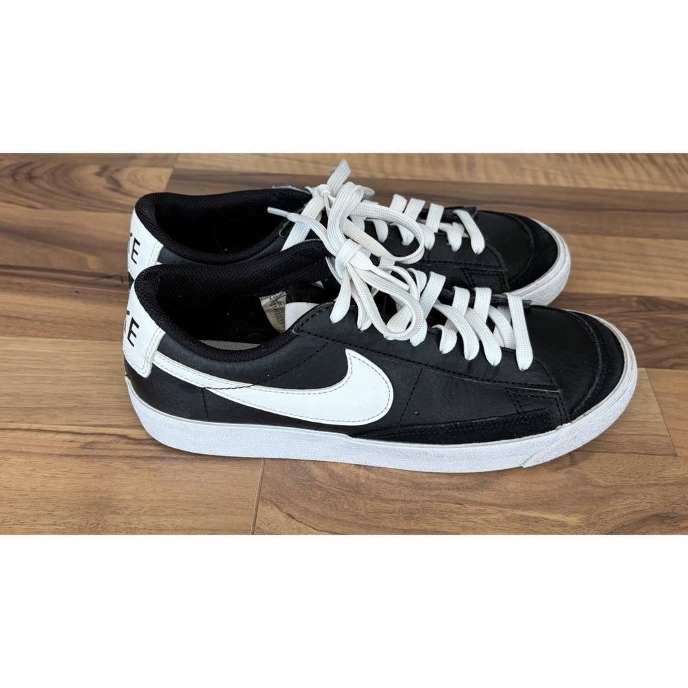 Nike Blazer Low '77 Shoes Black White Womens Size 8 Youth 6.5Y Vintage Sneakers